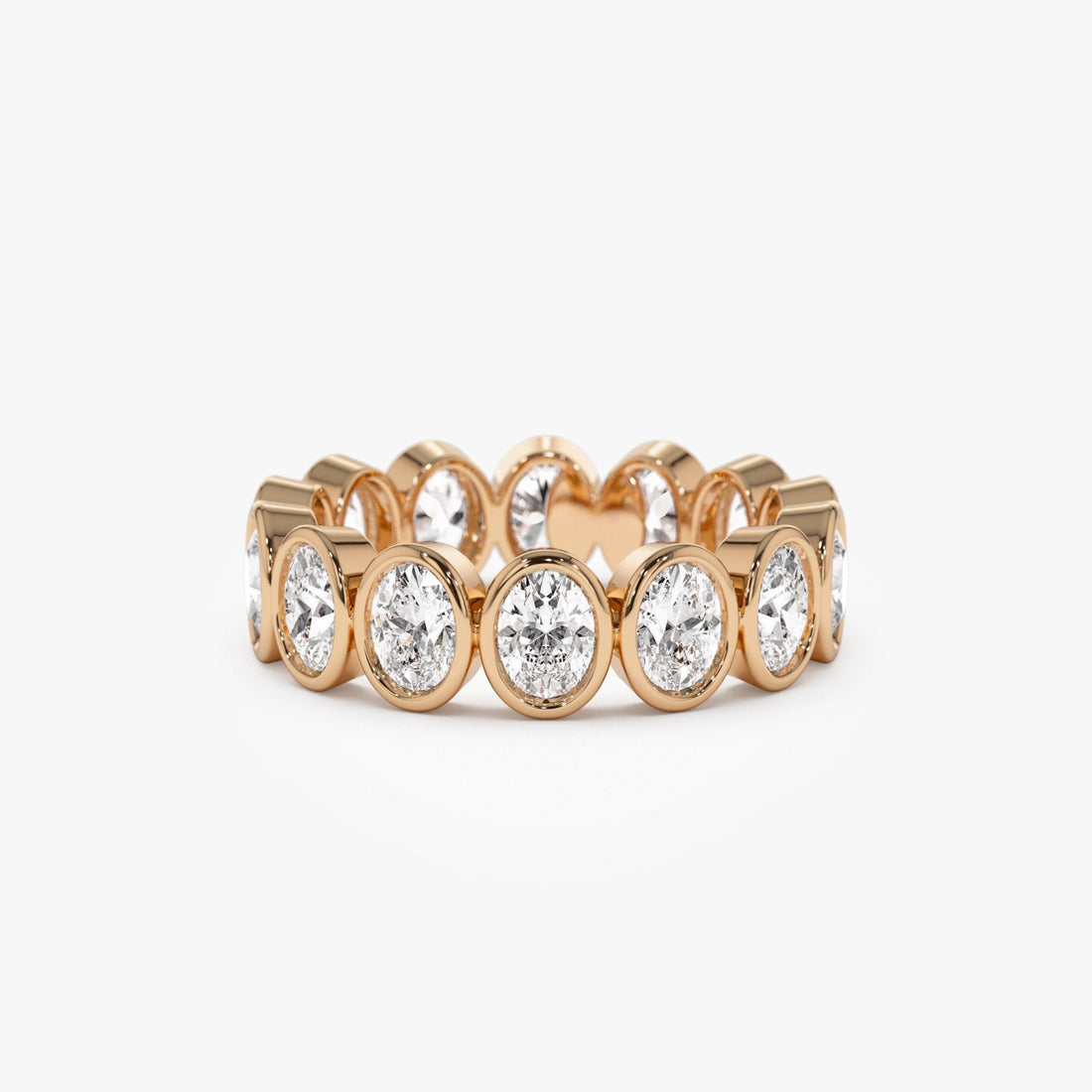 Full Eternity Oval Shape Lab Grown Diamond Bezel Set Ring