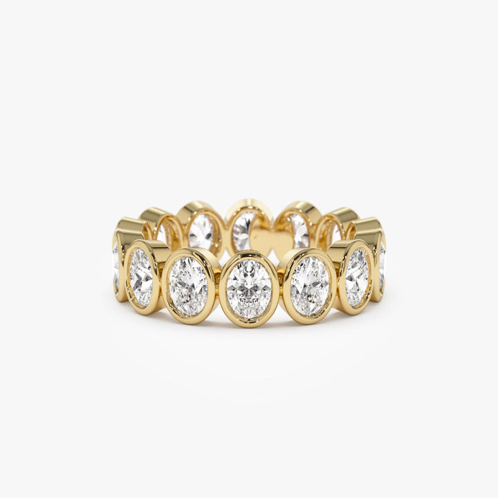 Full Eternity Oval Shape Lab Grown Diamond Bezel Set Ring