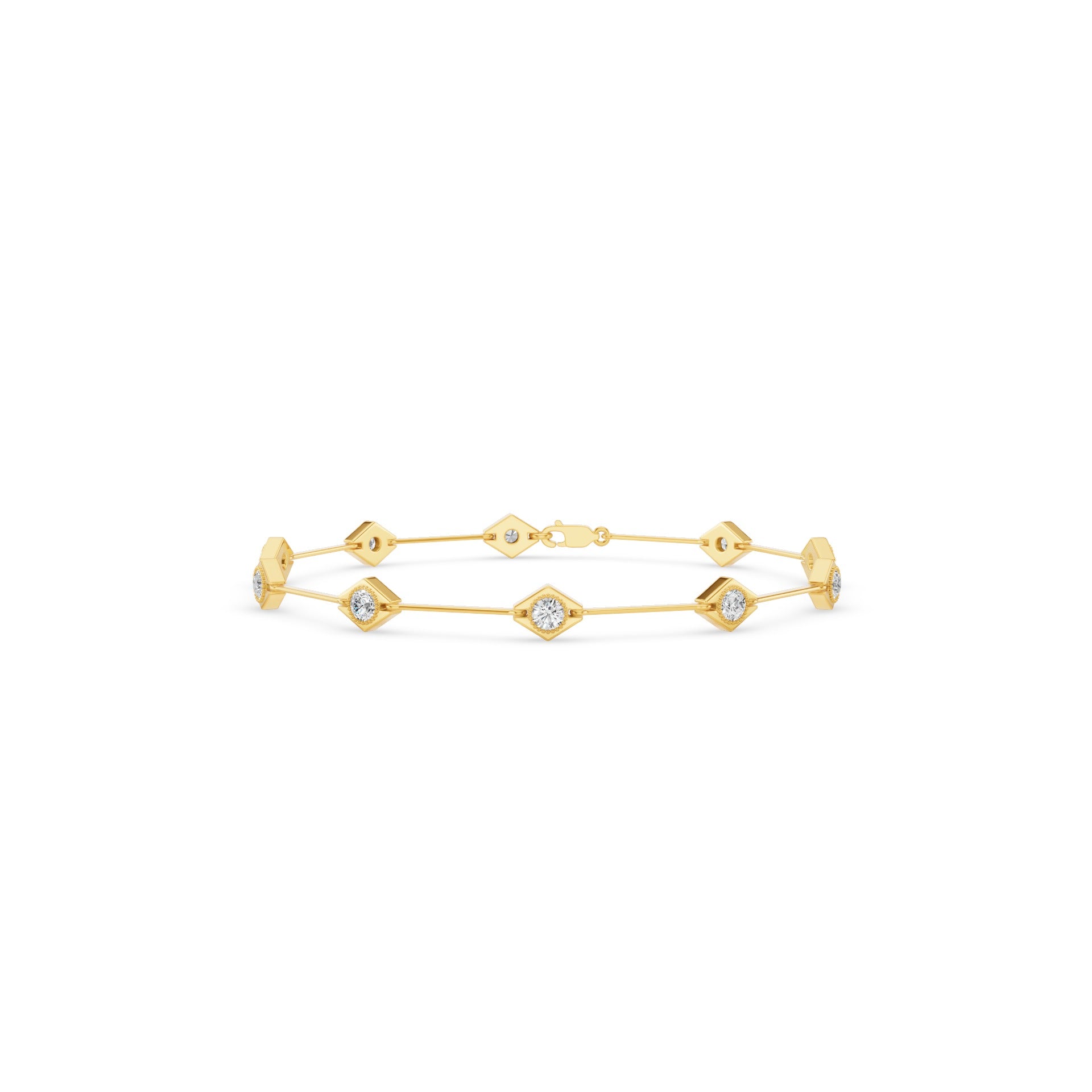 Gold Diamond Station Bracelet