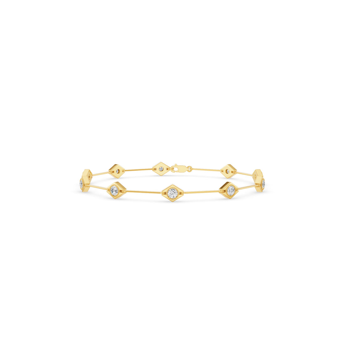 Gold Diamond Station Bracelet