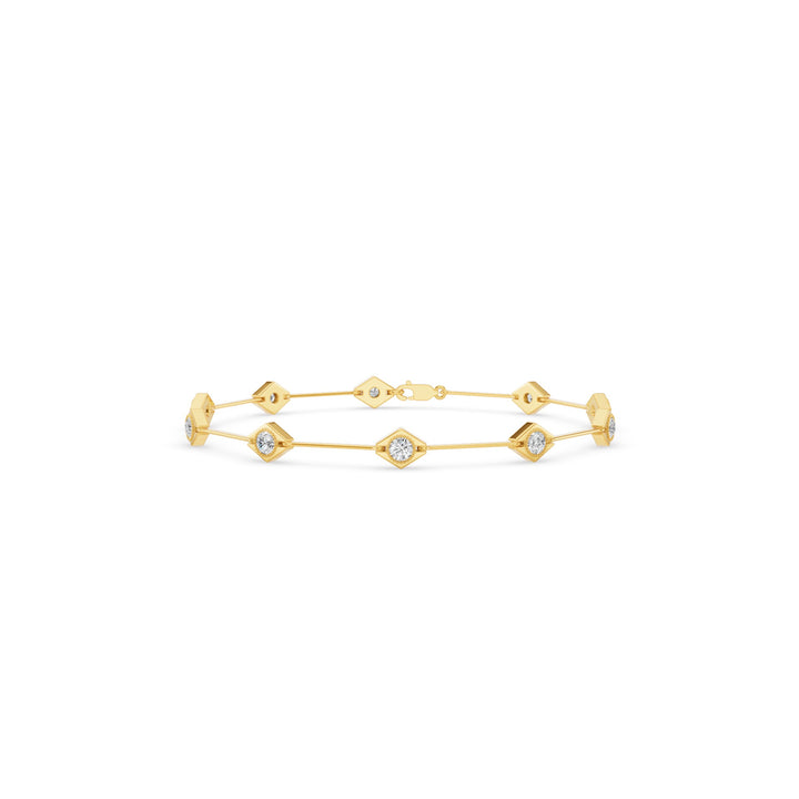 Gold Diamond Station Bracelet