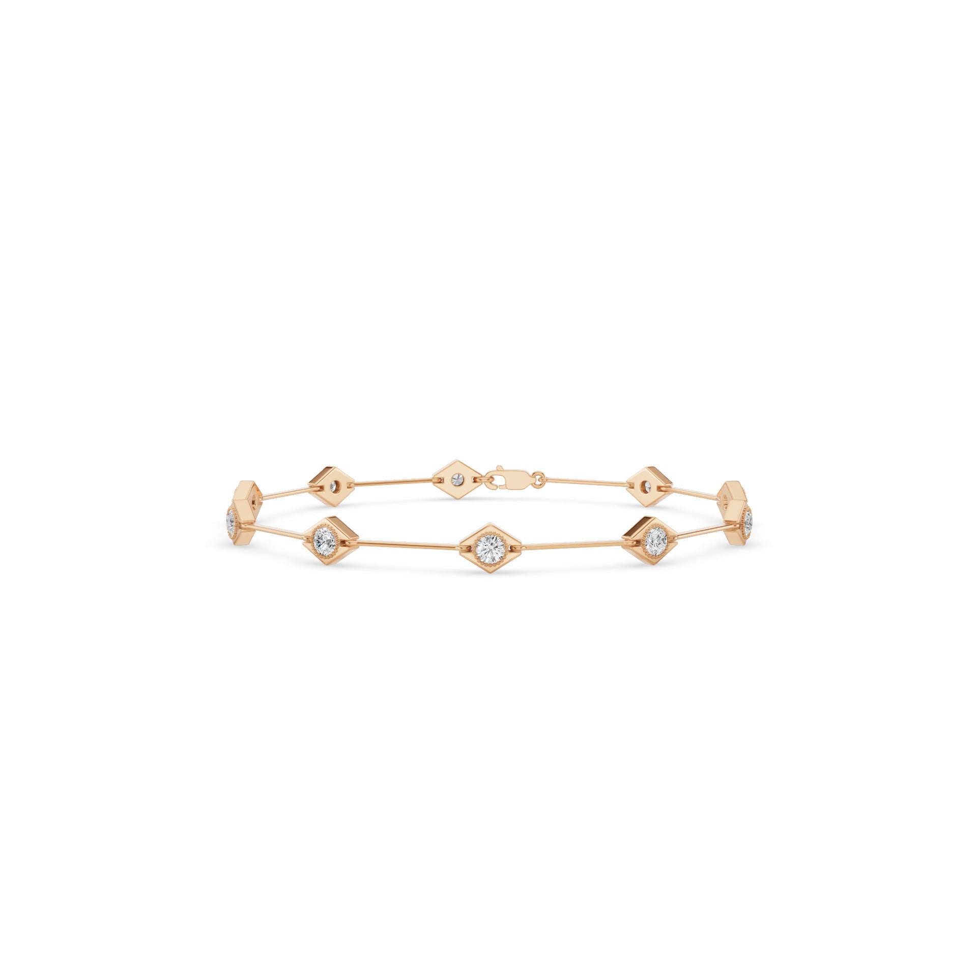 Gold Diamond Station Bracelet