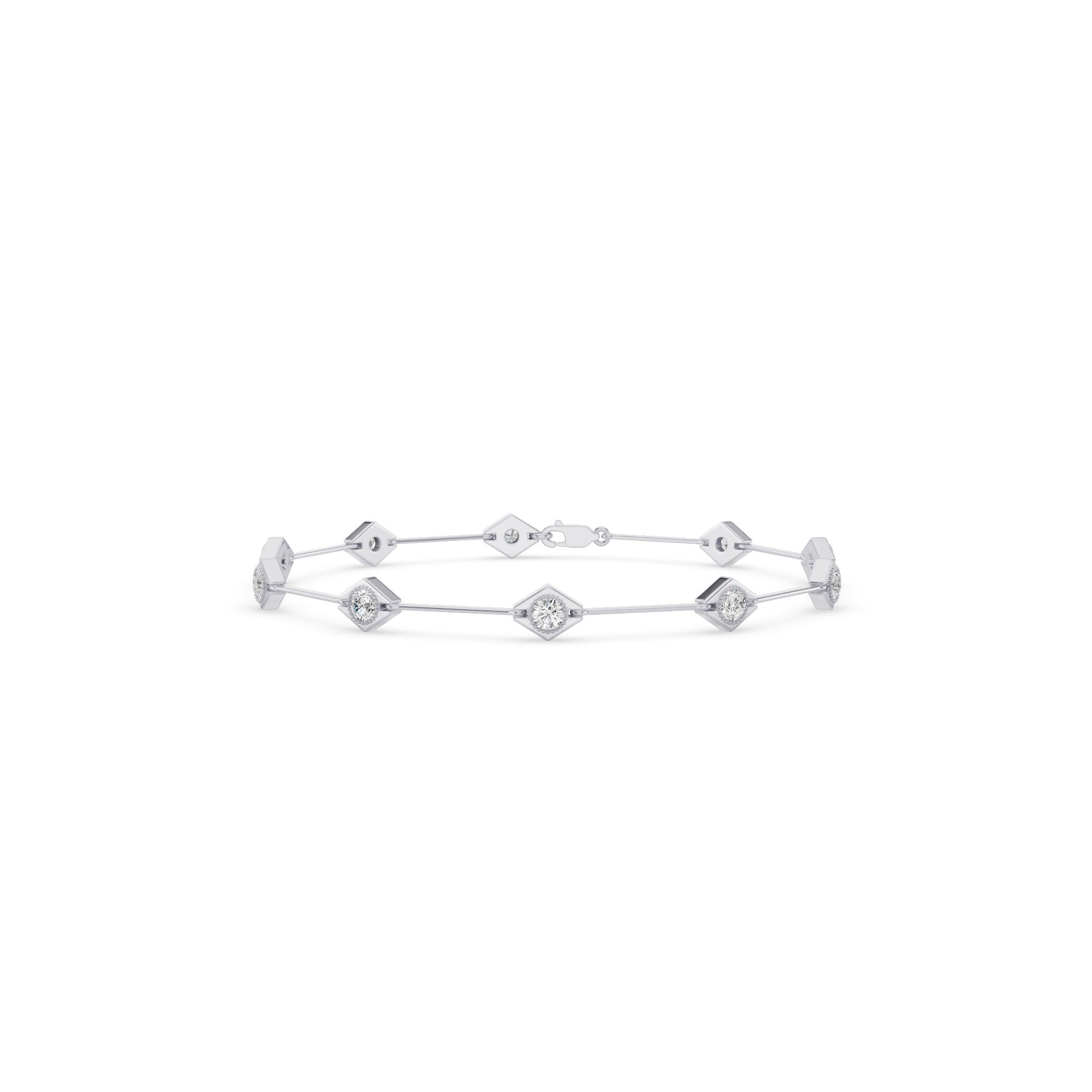 Gold Diamond Station Bracelet