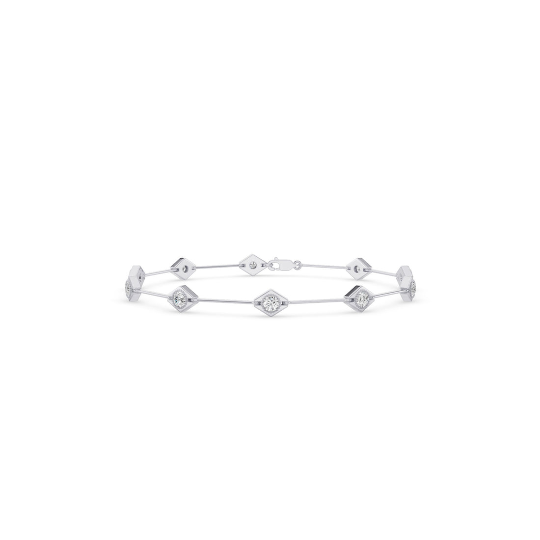 Gold Diamond Station Bracelet
