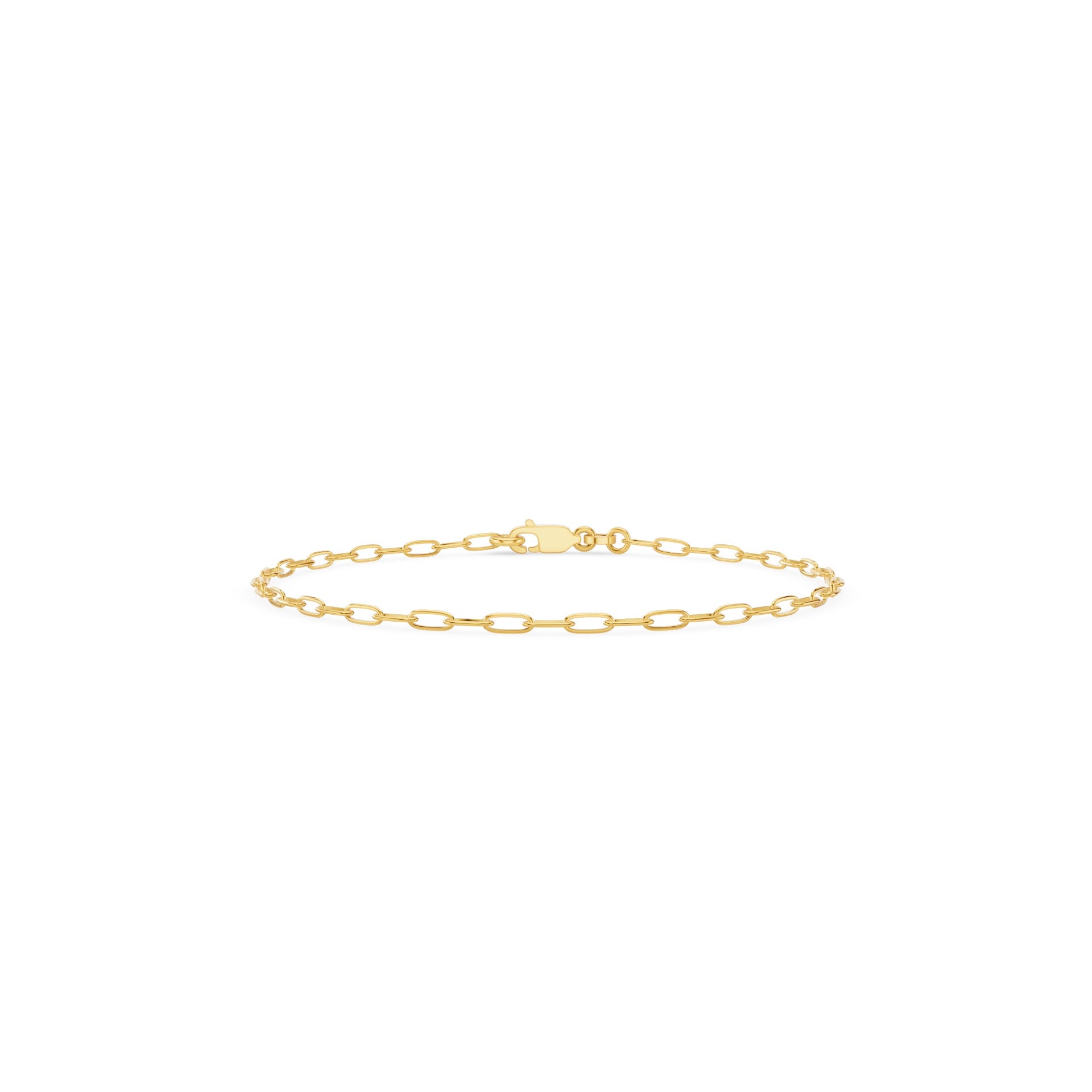 Gold Paper Clip Link Chain Bracelet