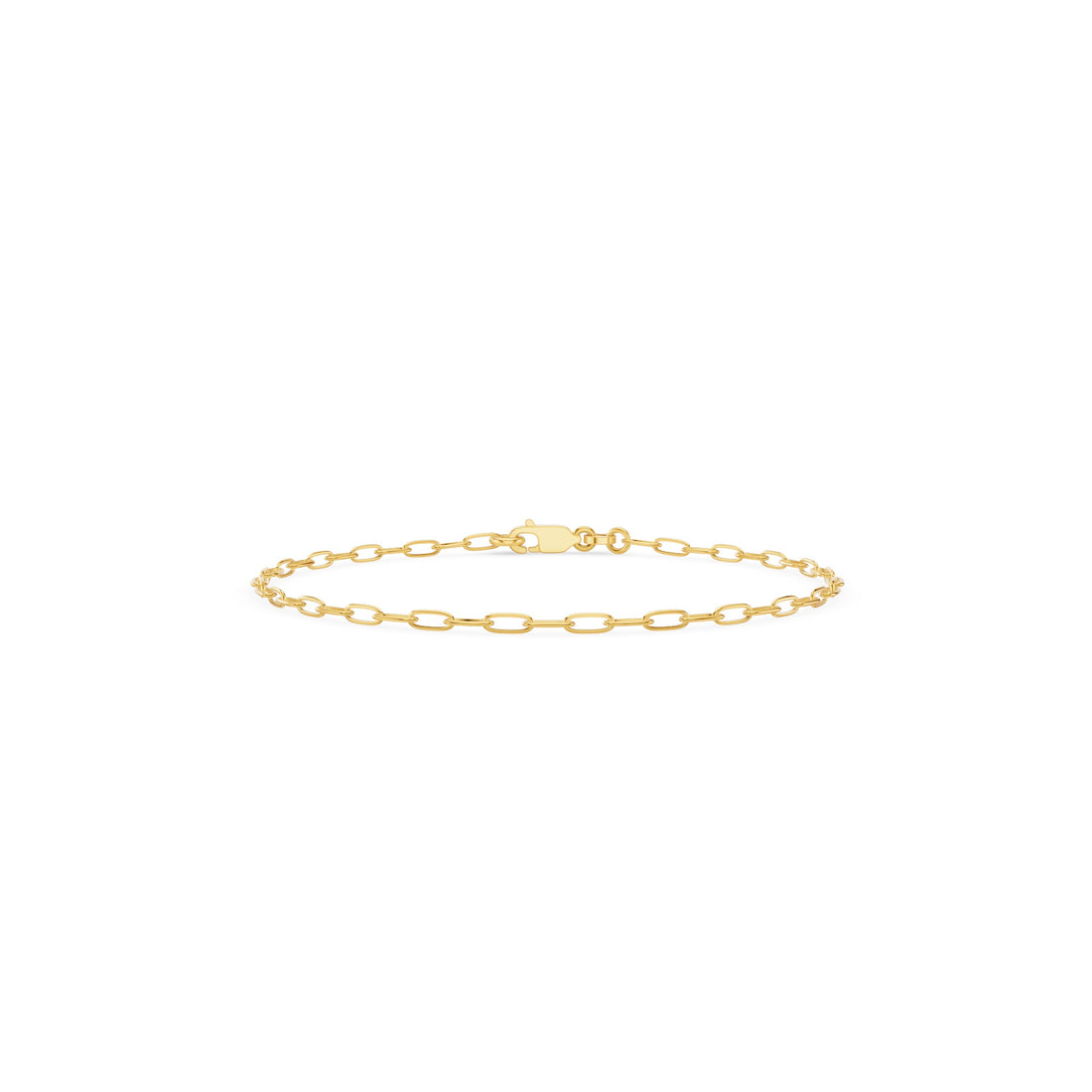 Gold Paper Clip Link Chain Bracelet