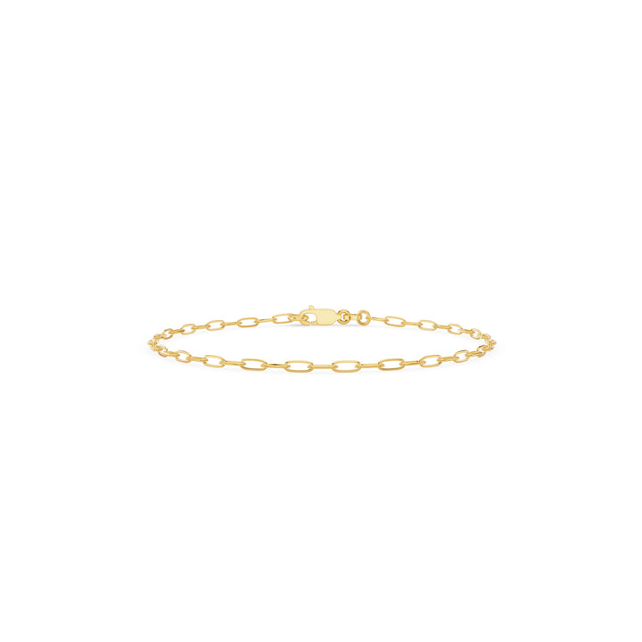 Gold Paper Clip Link Chain Bracelet