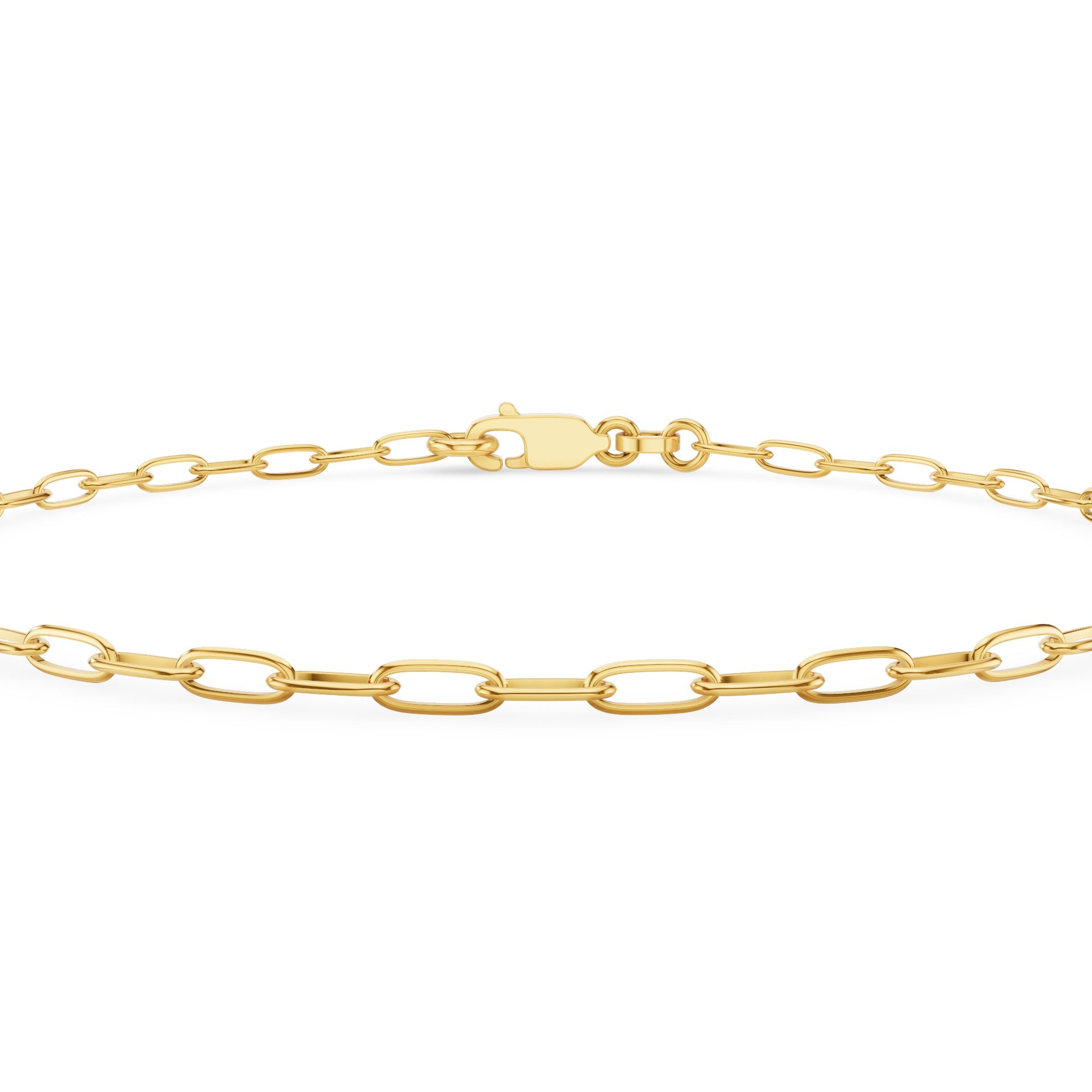Gold Paper Clip Link Chain Bracelet