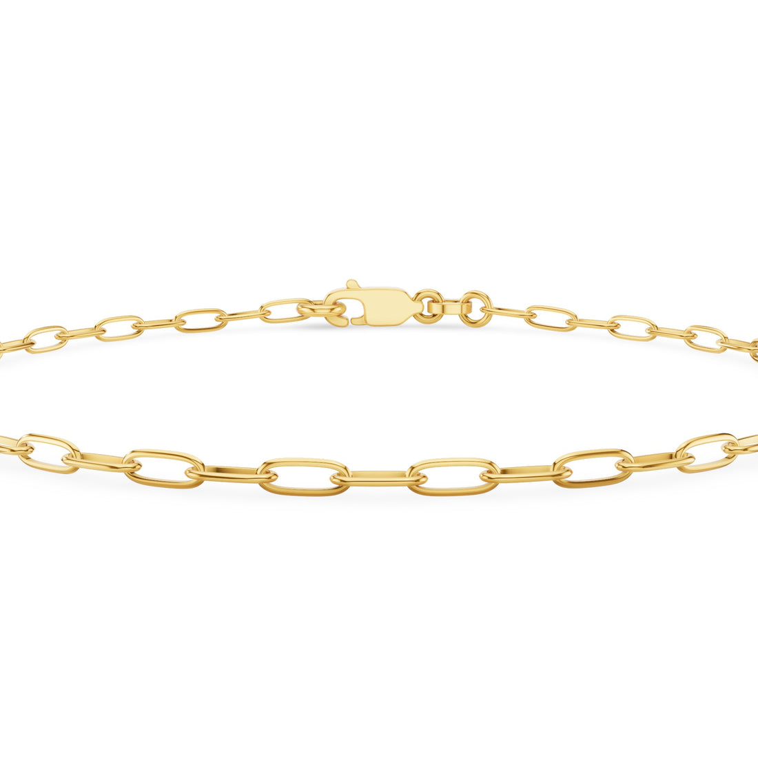 Gold Paper Clip Link Chain Bracelet