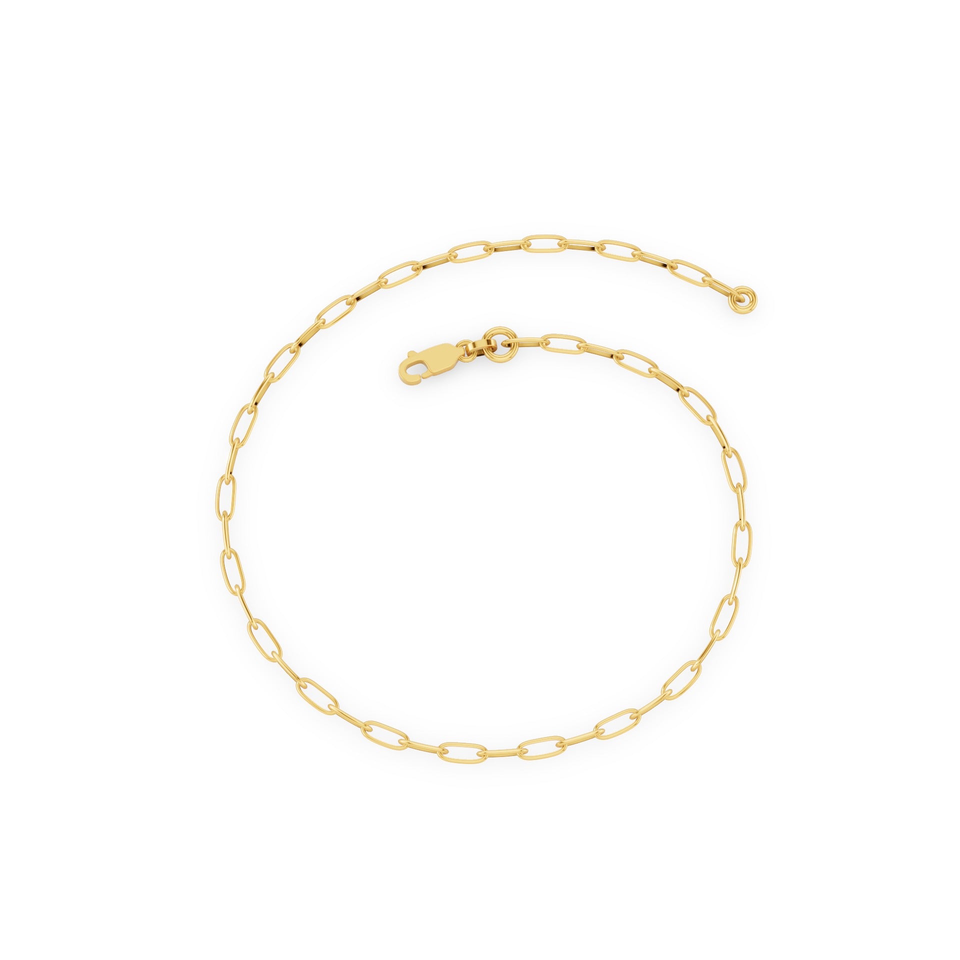 Gold Paper Clip Link Chain Bracelet