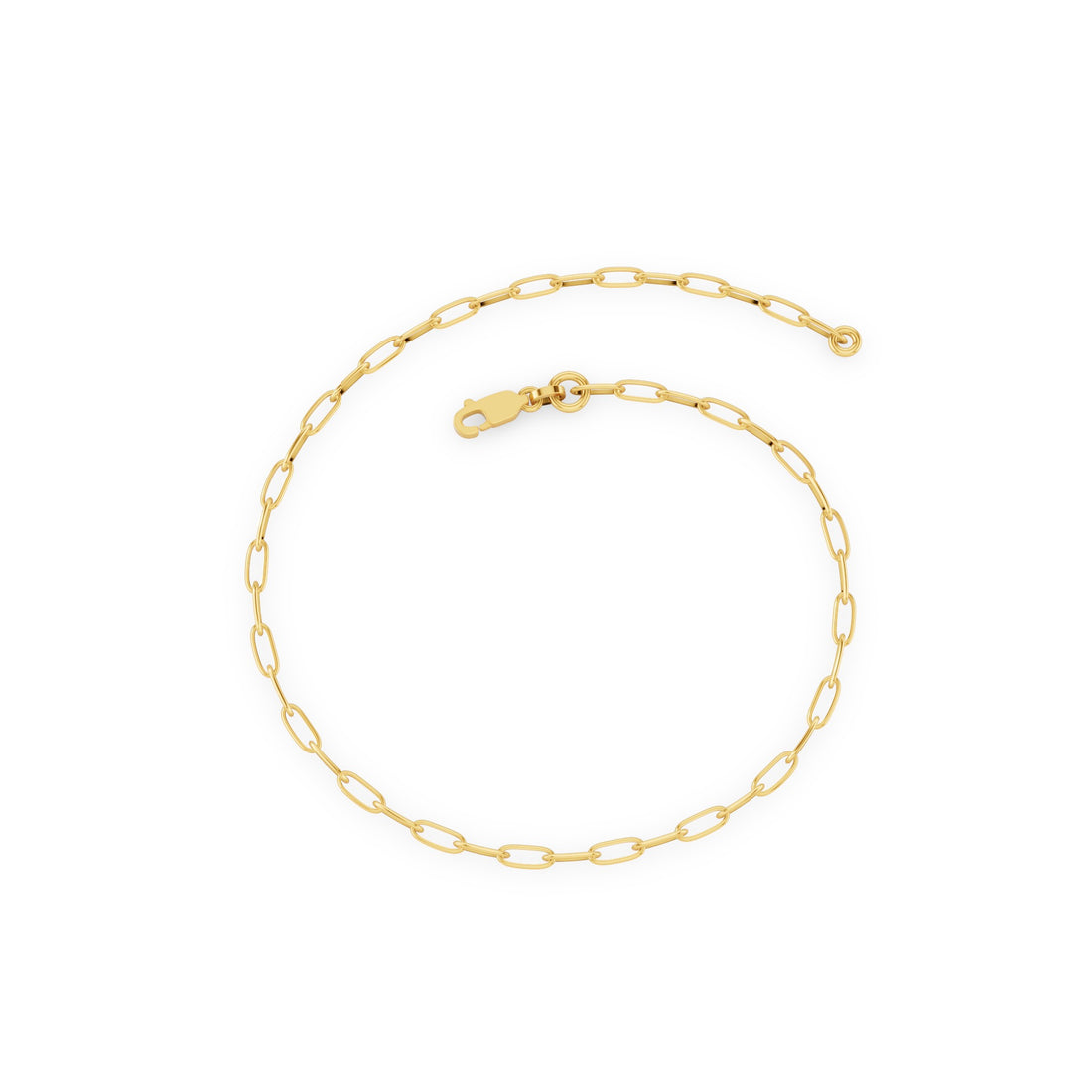 Gold Paper Clip Link Chain Bracelet