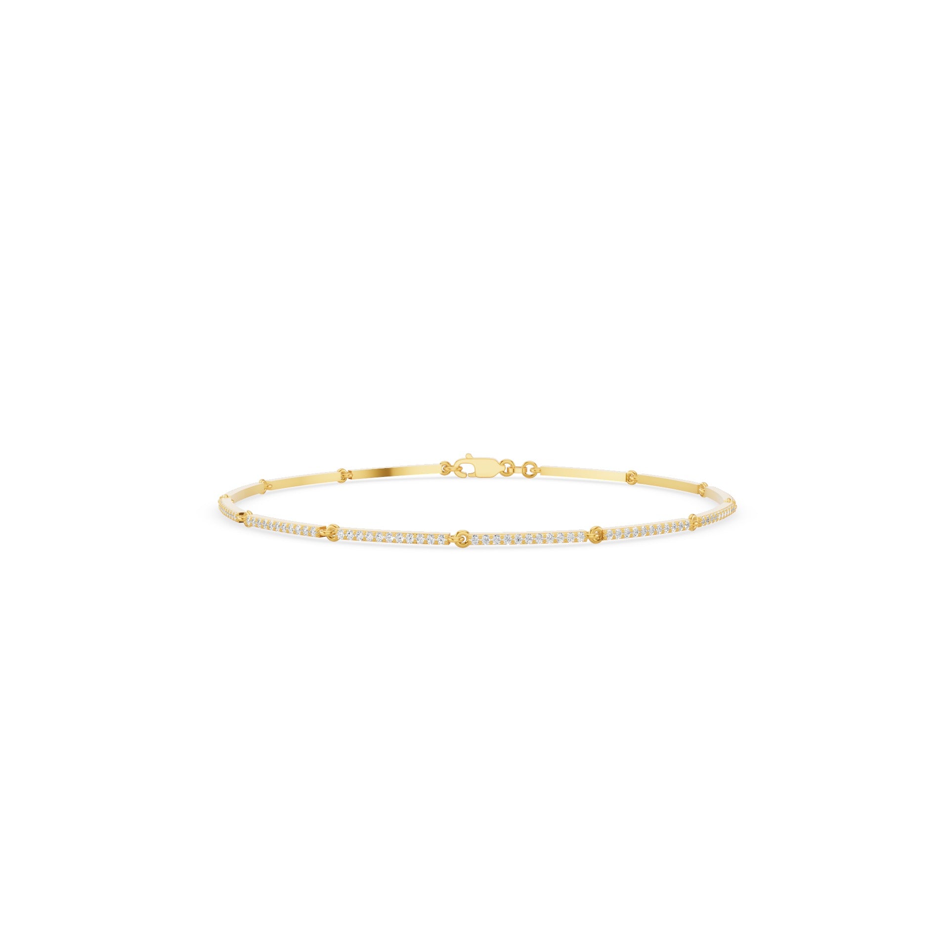 Gold Pave Diamond Bar Bracelet