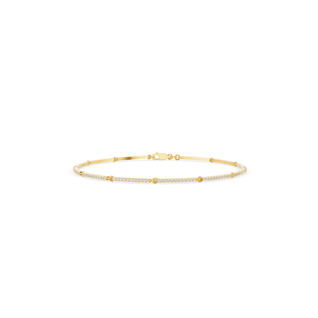 Gold Pave Diamond Bar Bracelet