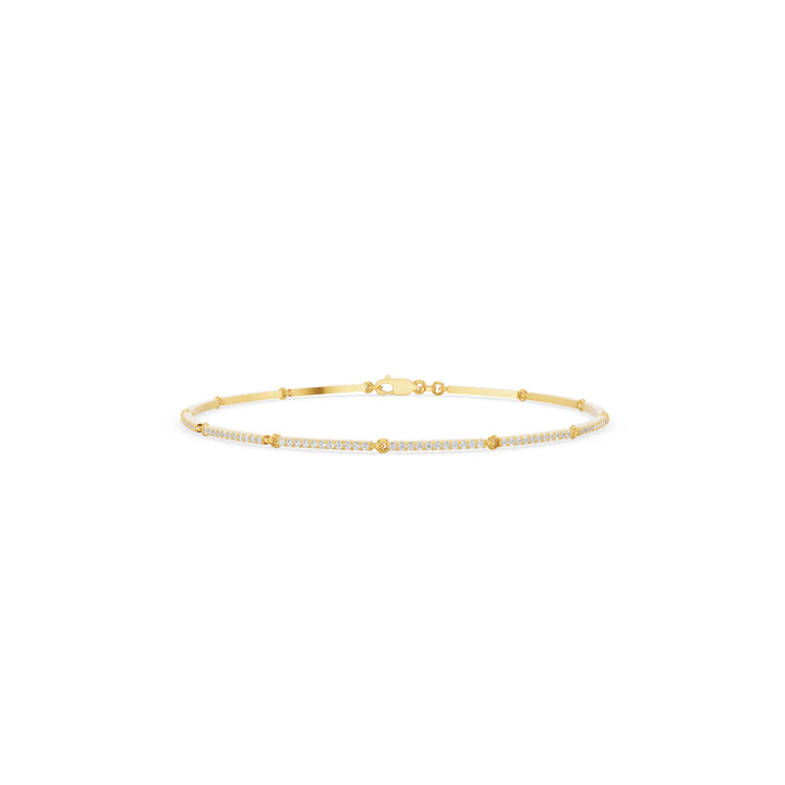 Gold Pave Diamond Bar Bracelet