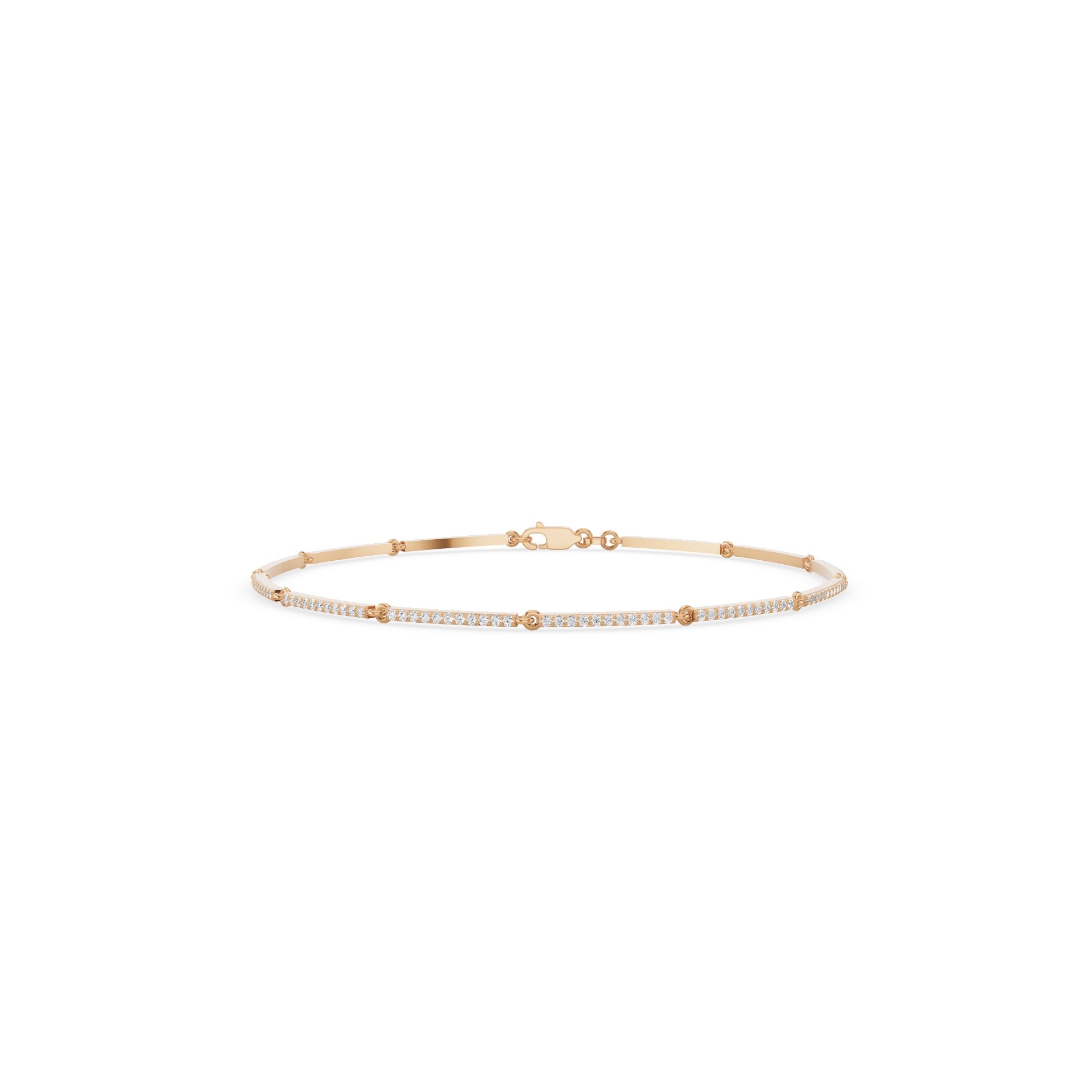 Gold Pave Diamond Bar Bracelet