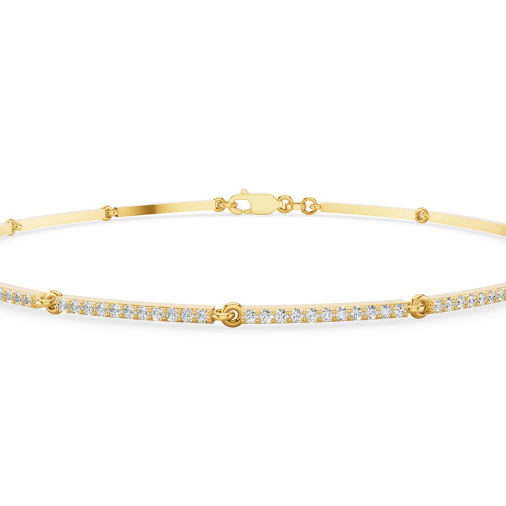 Gold Pave Diamond Bar Bracelet