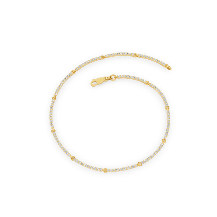 Gold Pave Diamond Bar Bracelet