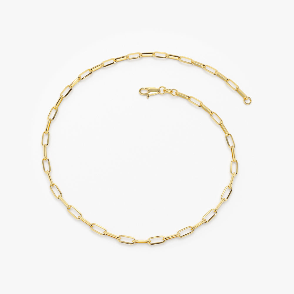Gold Paper Clip Link Chain Bracelet