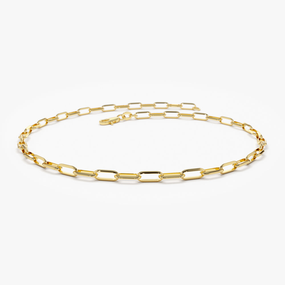 Gold Paper Clip Link Chain Bracelet