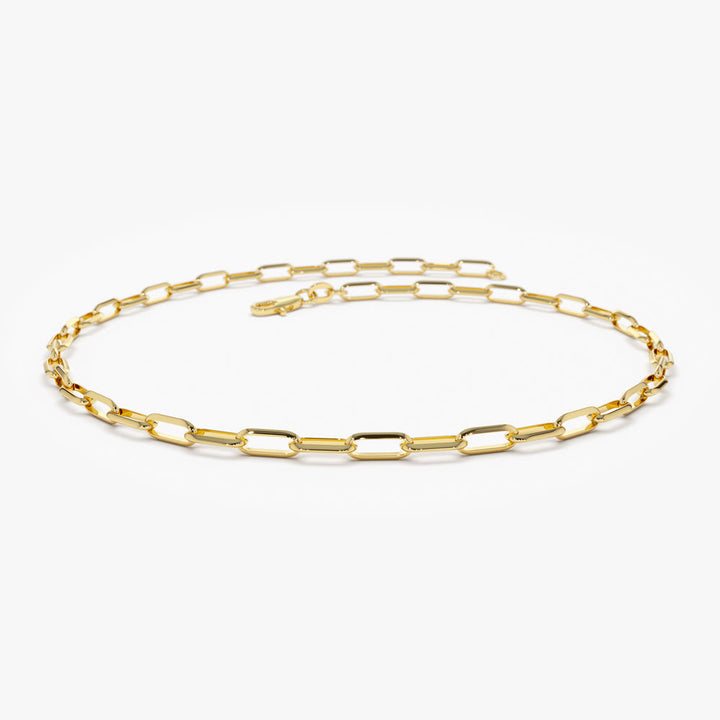 Gold Paper Clip Link Chain Bracelet