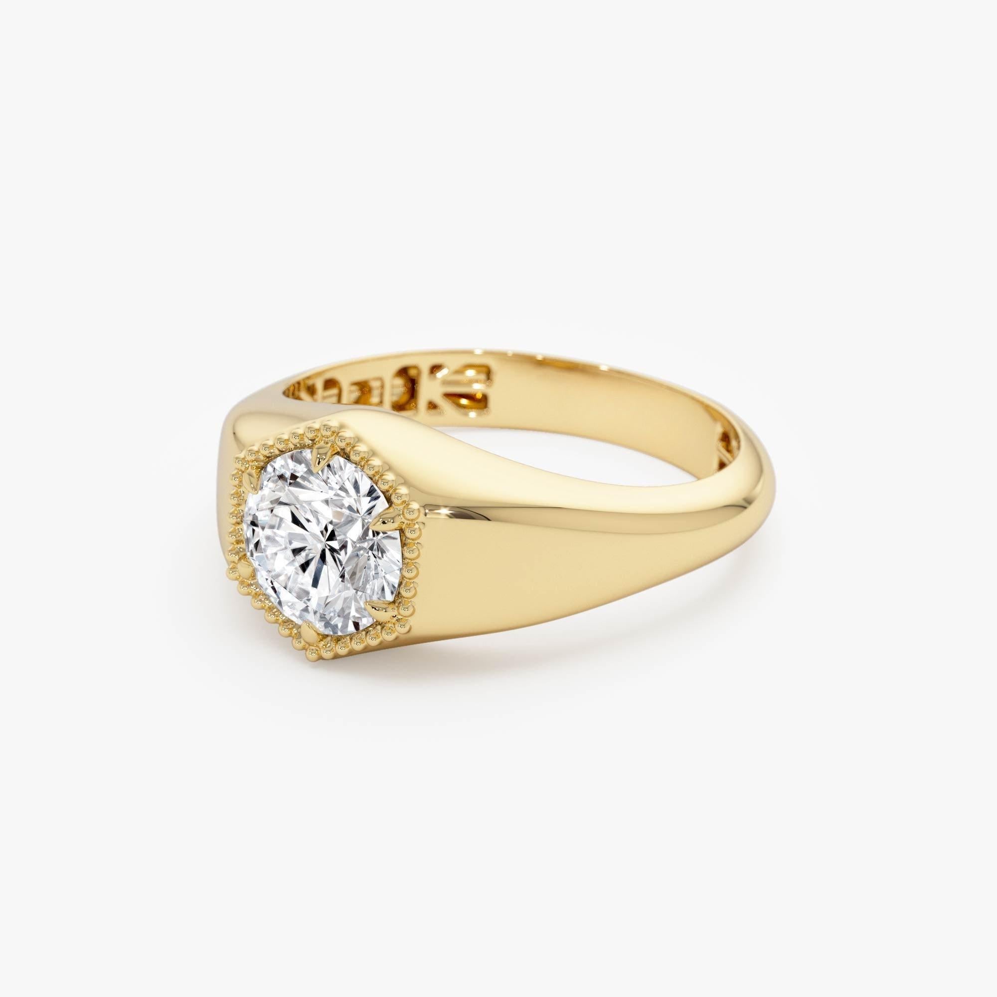 Hexagon Round Lab Grown Diamond Ring