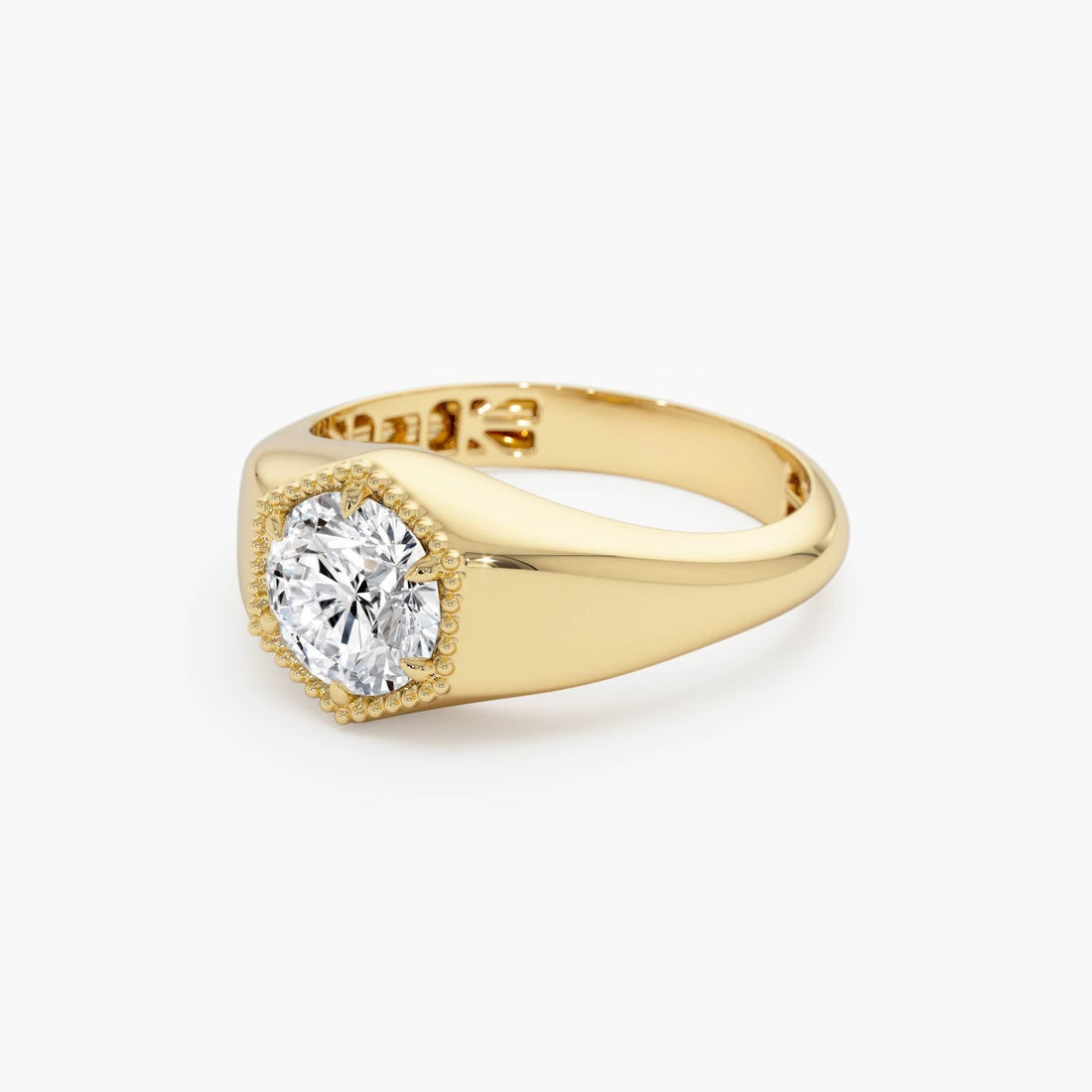 Hexagon Round Lab Grown Diamond Ring