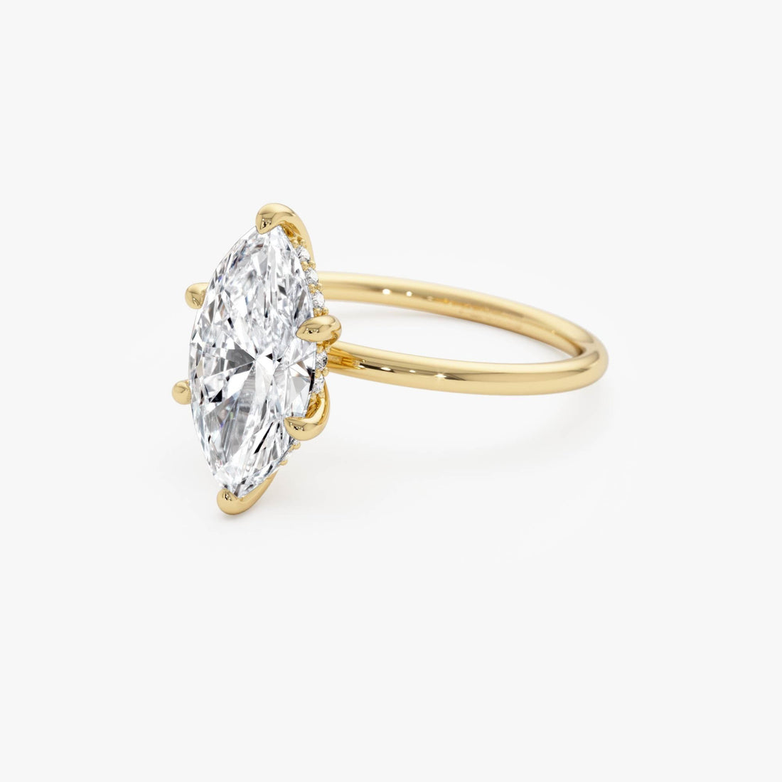 Hidden Halo Marquise Lab Grown Diamond Engagement Ring