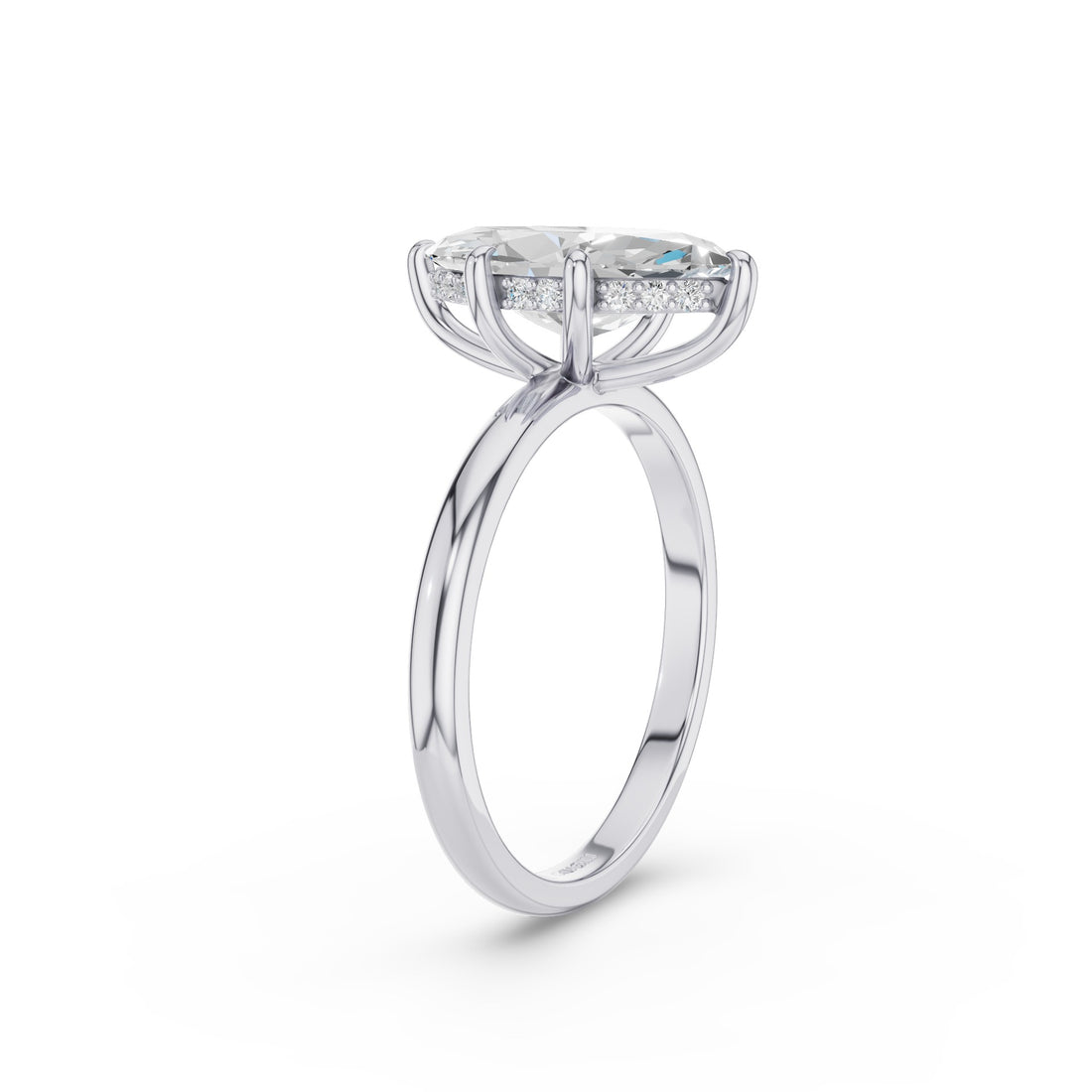 Hidden Halo Marquise Lab Grown Diamond Engagement Ring
