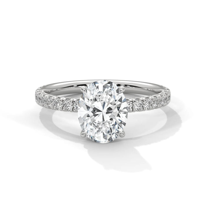 Diamond ring with a white background