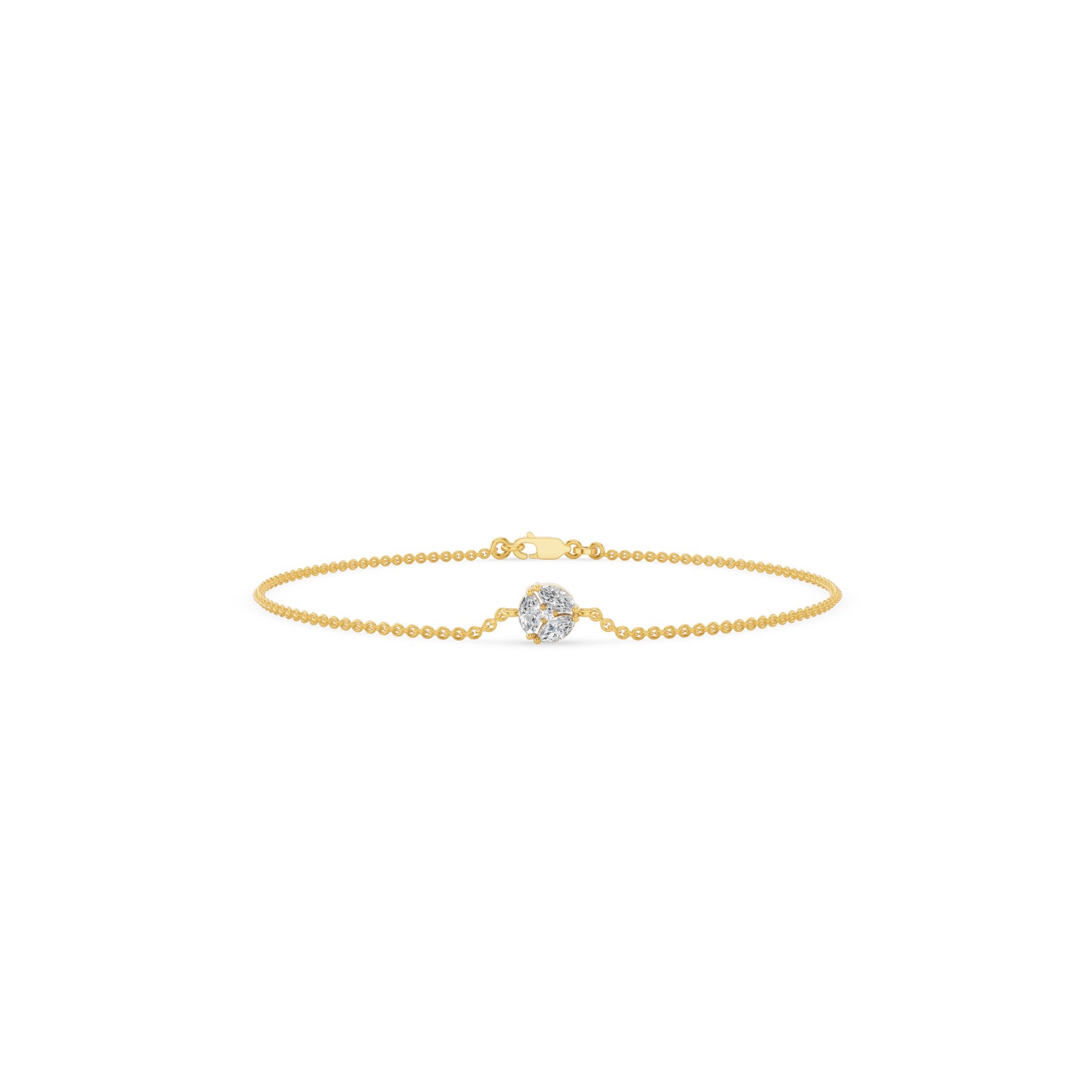 Marquise Diamond Cluster Dainty Bracelet