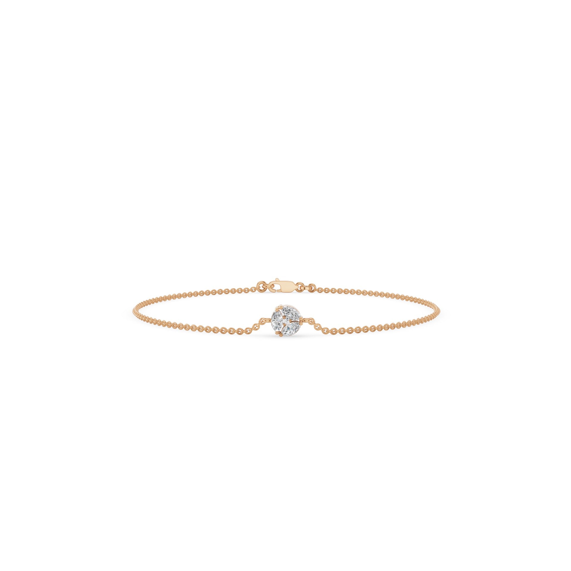 Marquise Diamond Cluster Dainty Bracelet