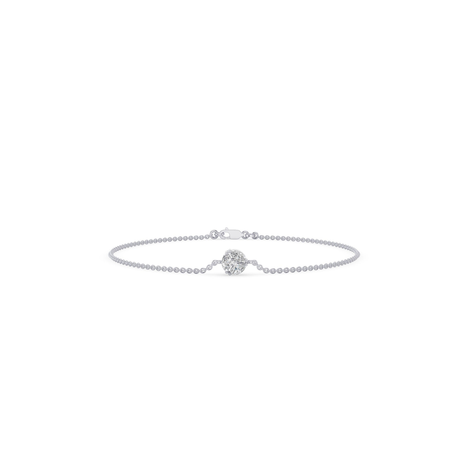 Marquise Diamond Cluster Dainty Bracelet