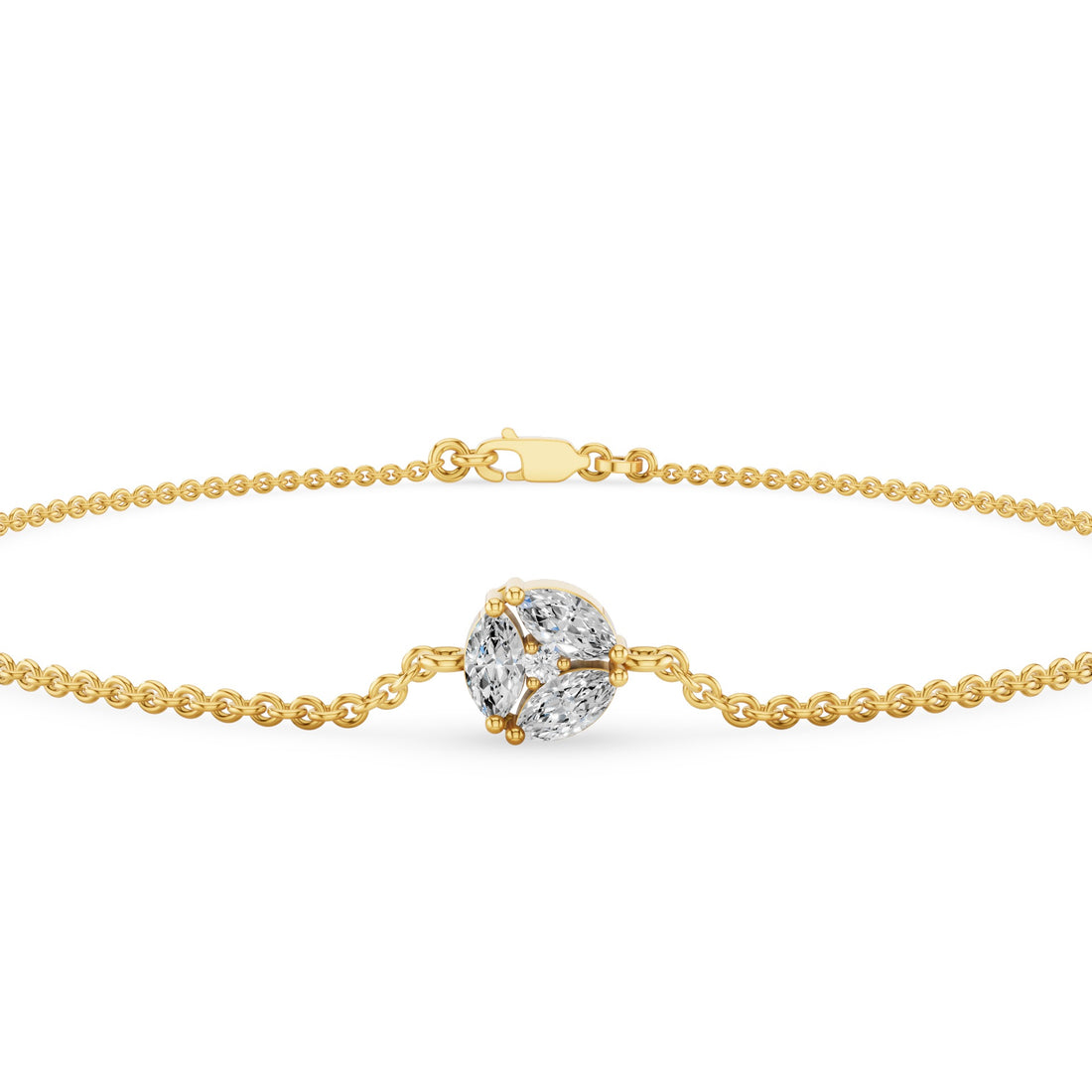 Marquise Diamond Cluster Dainty Bracelet