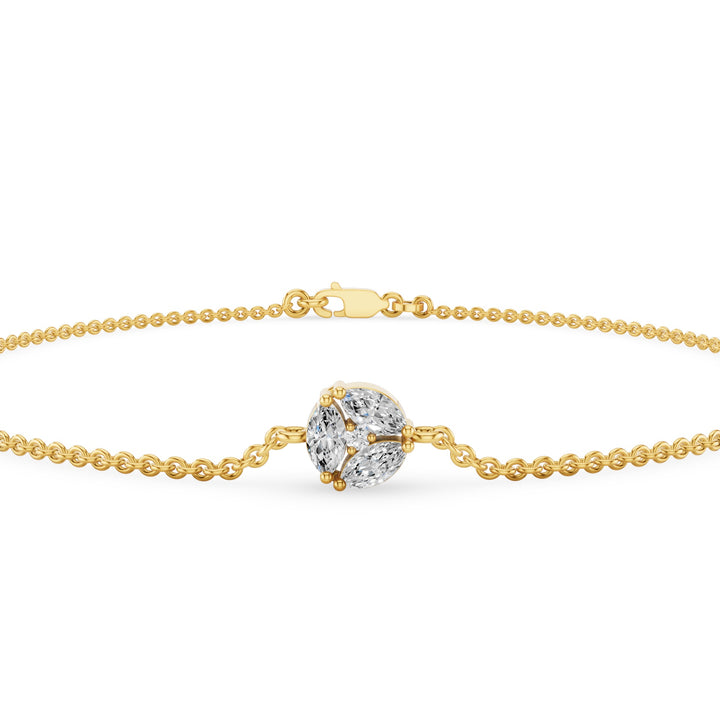 Marquise Diamond Cluster Dainty Bracelet