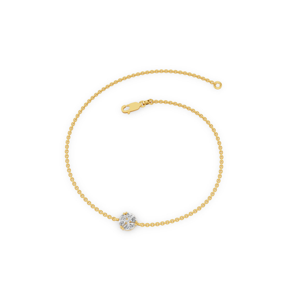 Marquise Diamond Cluster Dainty Bracelet