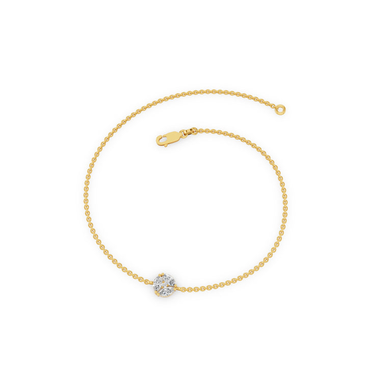 Marquise Diamond Cluster Dainty Bracelet