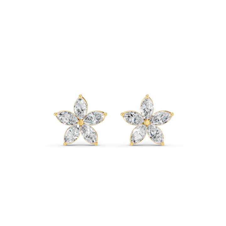 Marquise Shaped Lab Grown Diamond Floral Studs