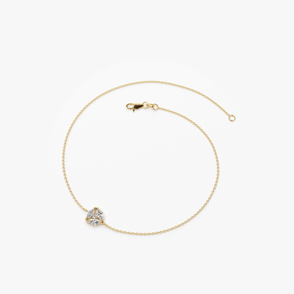 Marquise Diamond Cluster Dainty Bracelet