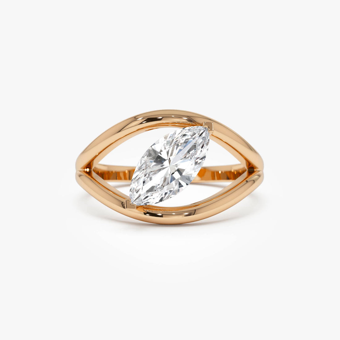 Marquise Lab Grown Diamond Ring Split Shank Design