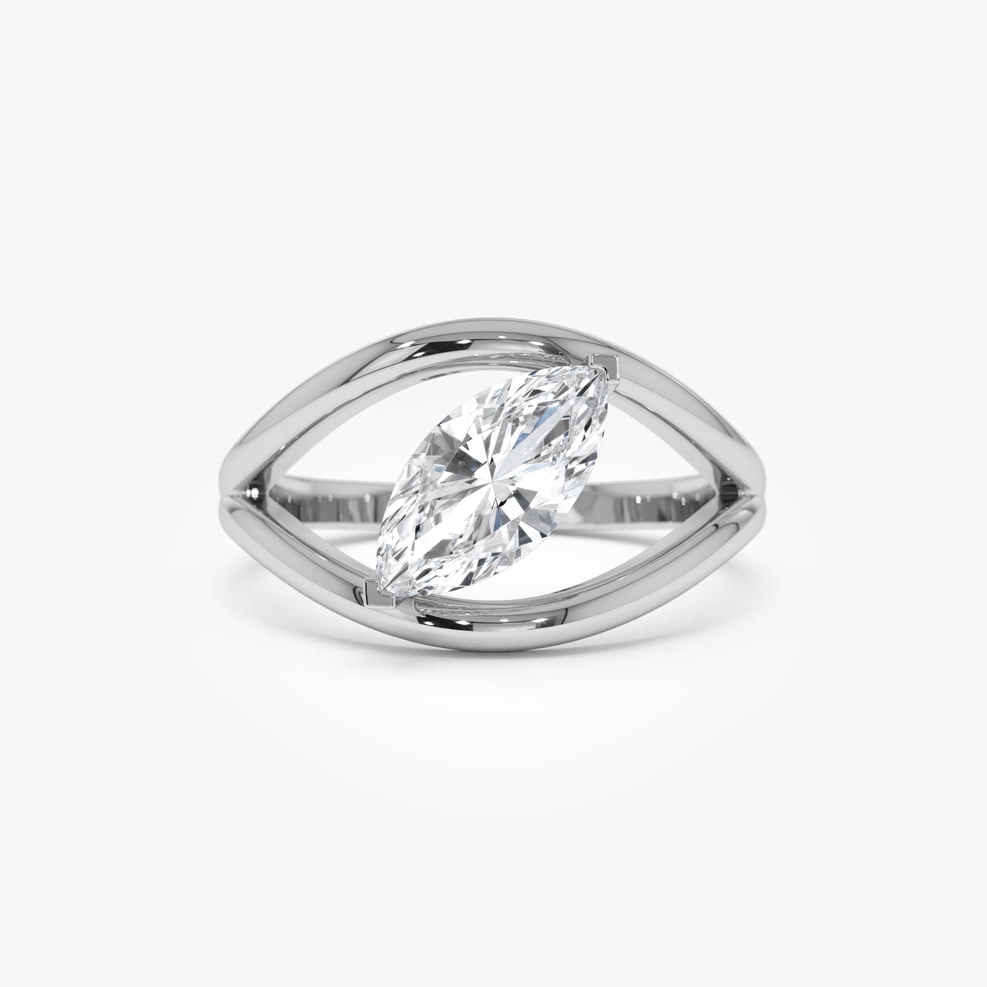 Marquise Lab Grown Diamond Ring Split Shank Design