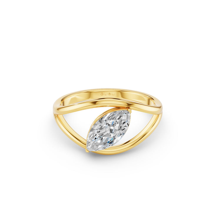 Marquise Lab Grown Diamond Ring Split Shank Design