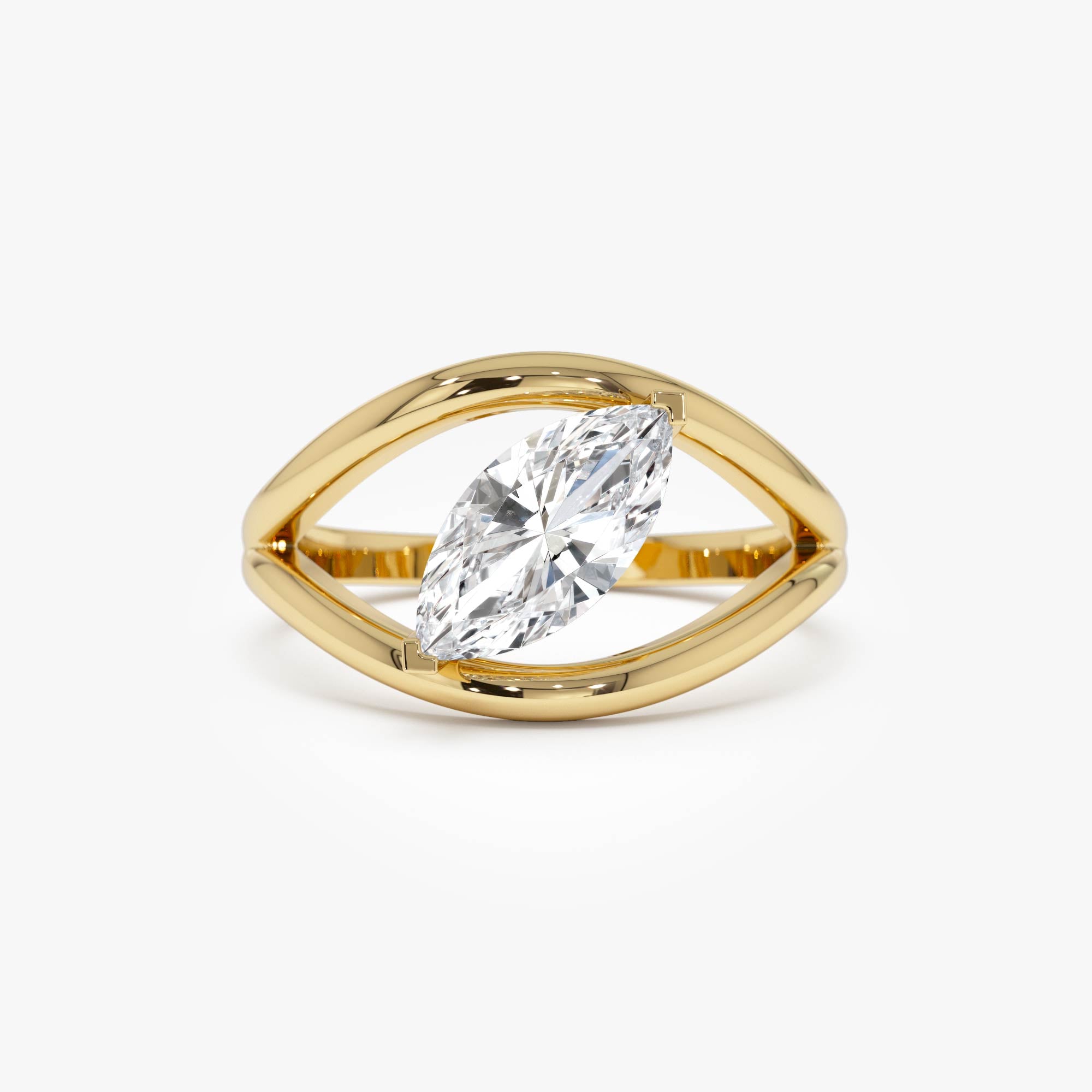 Marquise Lab Grown Diamond Ring Split Shank Design