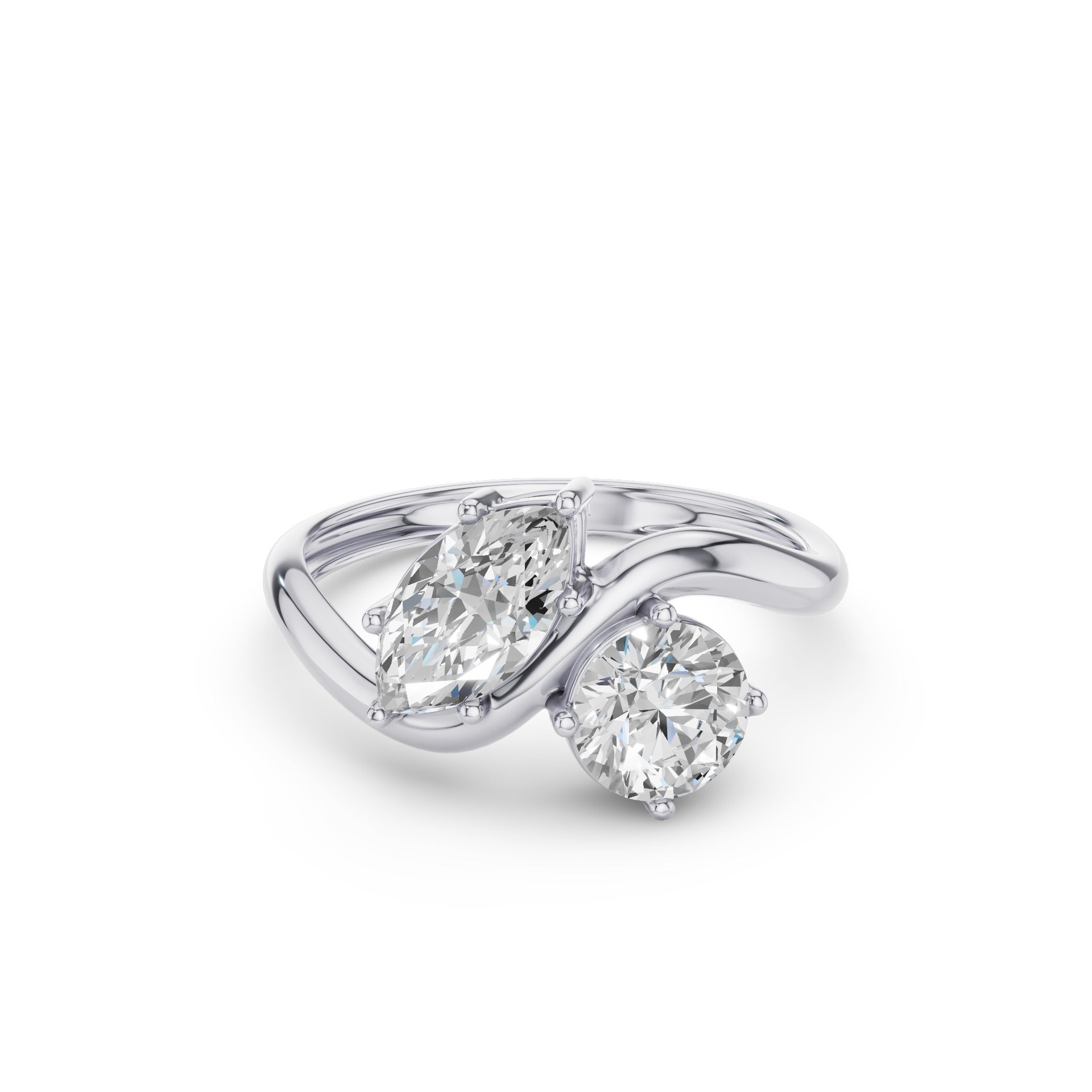 Marquise & Round Lab Grown Diamond Toi Et Moi Ring