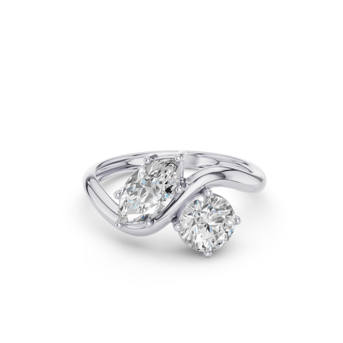 Marquise & Round Lab Grown Diamond Toi Et Moi Ring