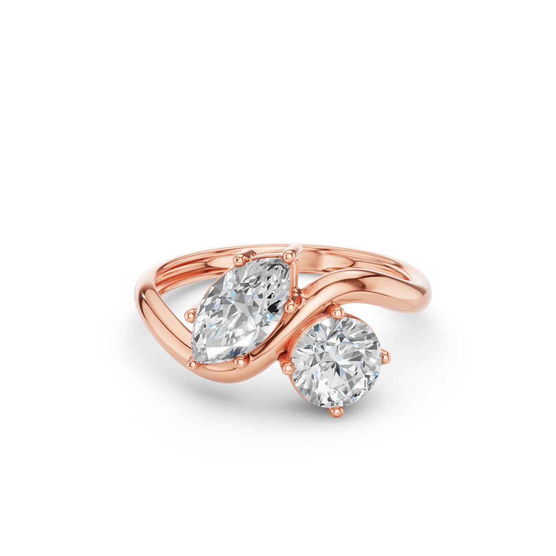 Marquise & Round Lab Grown Diamond Toi Et Moi Ring