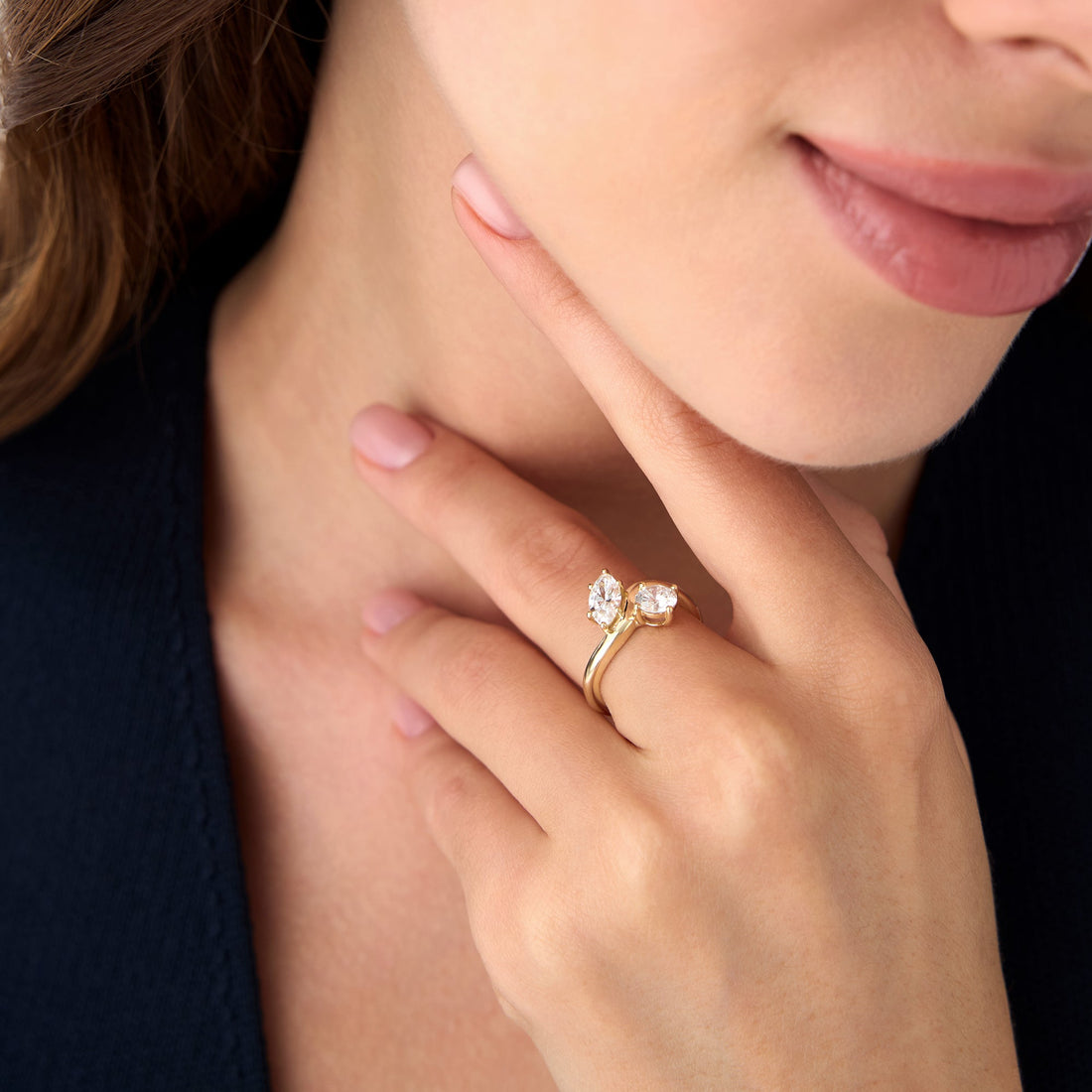 Marquise & Round Lab Grown Diamond Toi Et Moi Ring