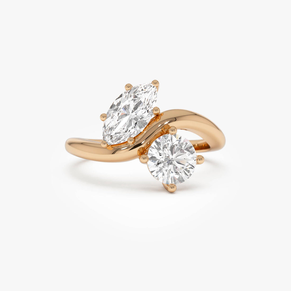 Marquise & Round Lab Grown Diamond Toi Et Moi Ring