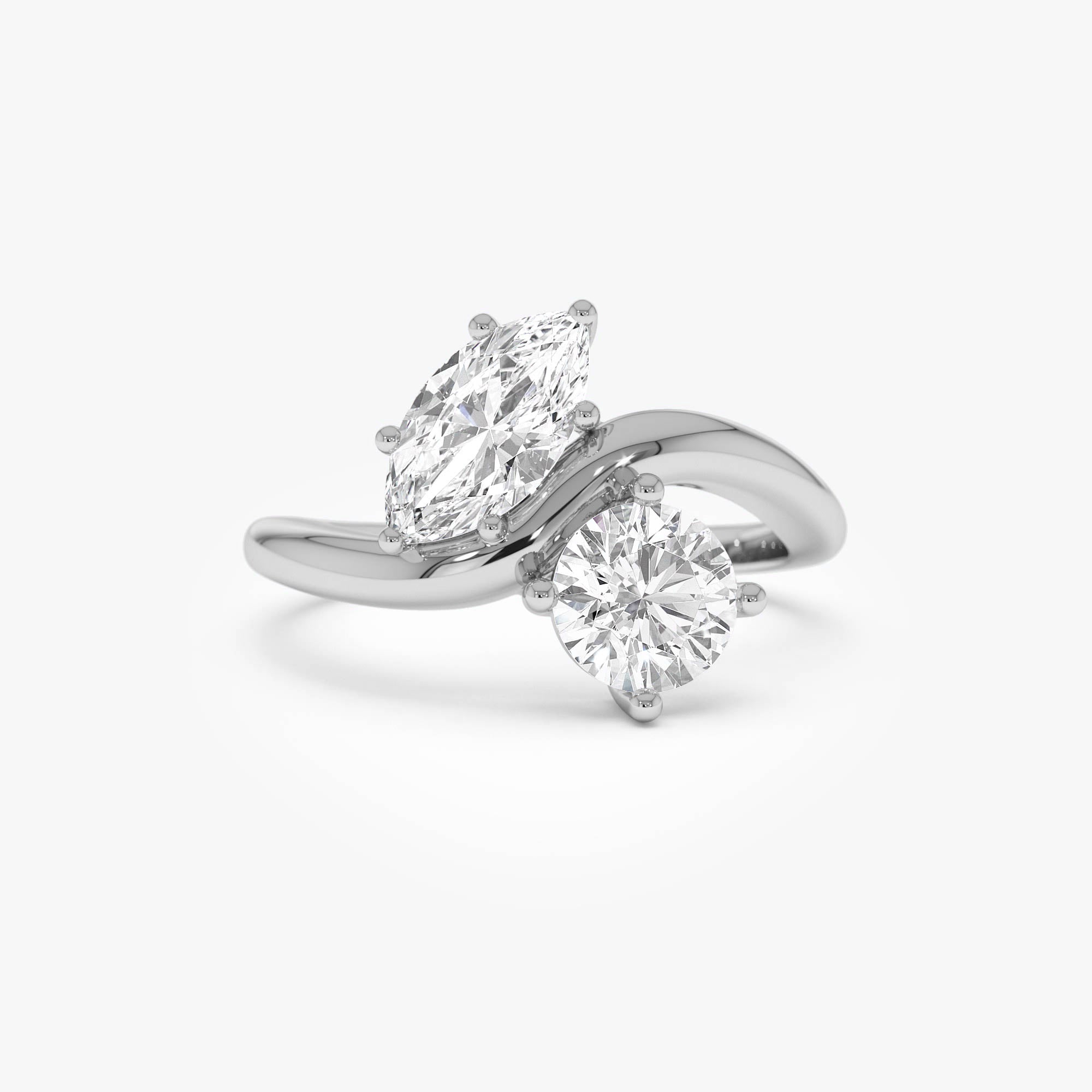 Marquise & Round Lab Grown Diamond Toi Et Moi Ring