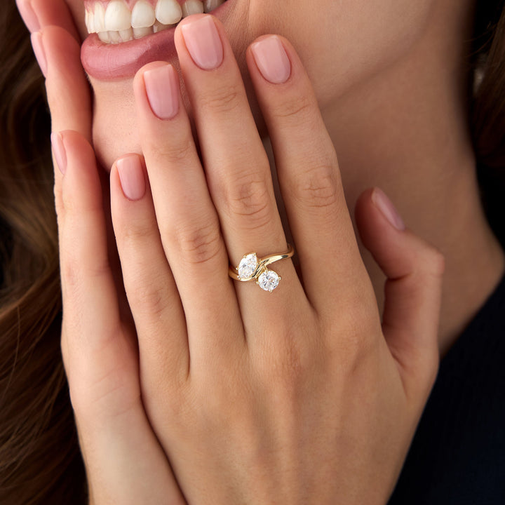 Marquise & Round Lab Grown Diamond Toi Et Moi Ring