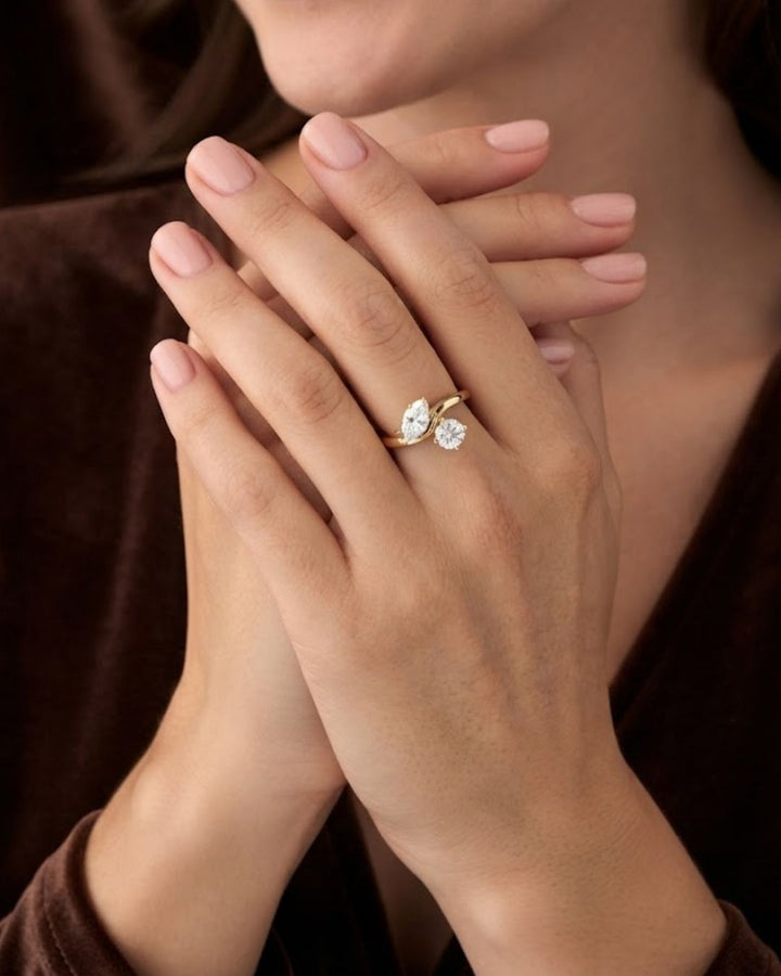 Marquise & Round Lab Grown Diamond Toi Et Moi Ring